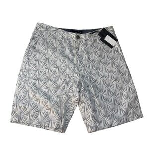 Club Monaco Maddox Palm‎ Shorts Navy White Linen Cotton Mens 30x9 New